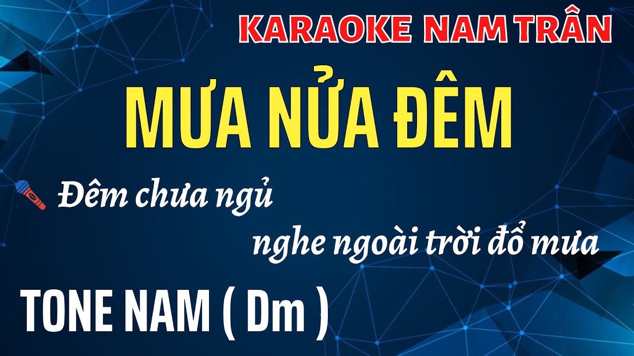 Karaoke Mưa Nửa Đêm Tone Nam | Nam Trân