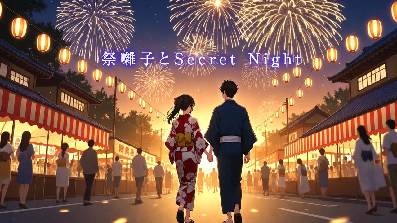 【アニメMV】祭囃子とSecret Night - Ru*d feat. 女性ボーカル【BPM178 / 音楽同期MV】