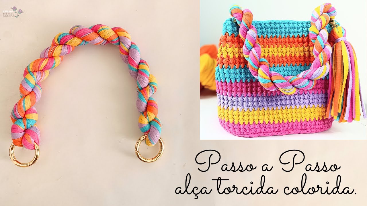 Passo a Passo - Alça torcida colorida com argola articulada