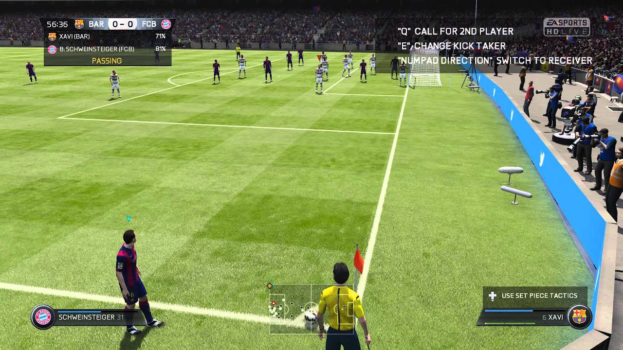 FIFA 15 PC 60 кадров в секунду геймплей 1080p — FC Barcelona против FC Bayern Munich (полная игра)