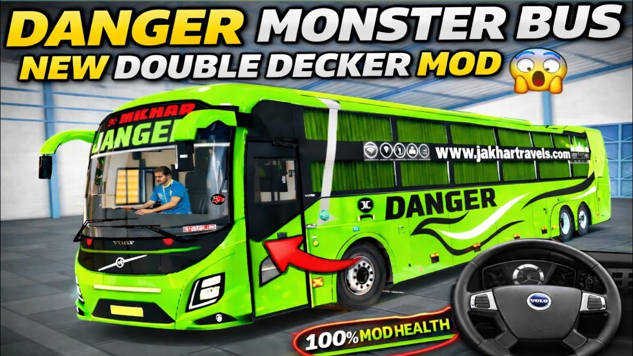 DANGER Double Decker Monster Bus 😈 New Mod Review | Bussid Latest Update