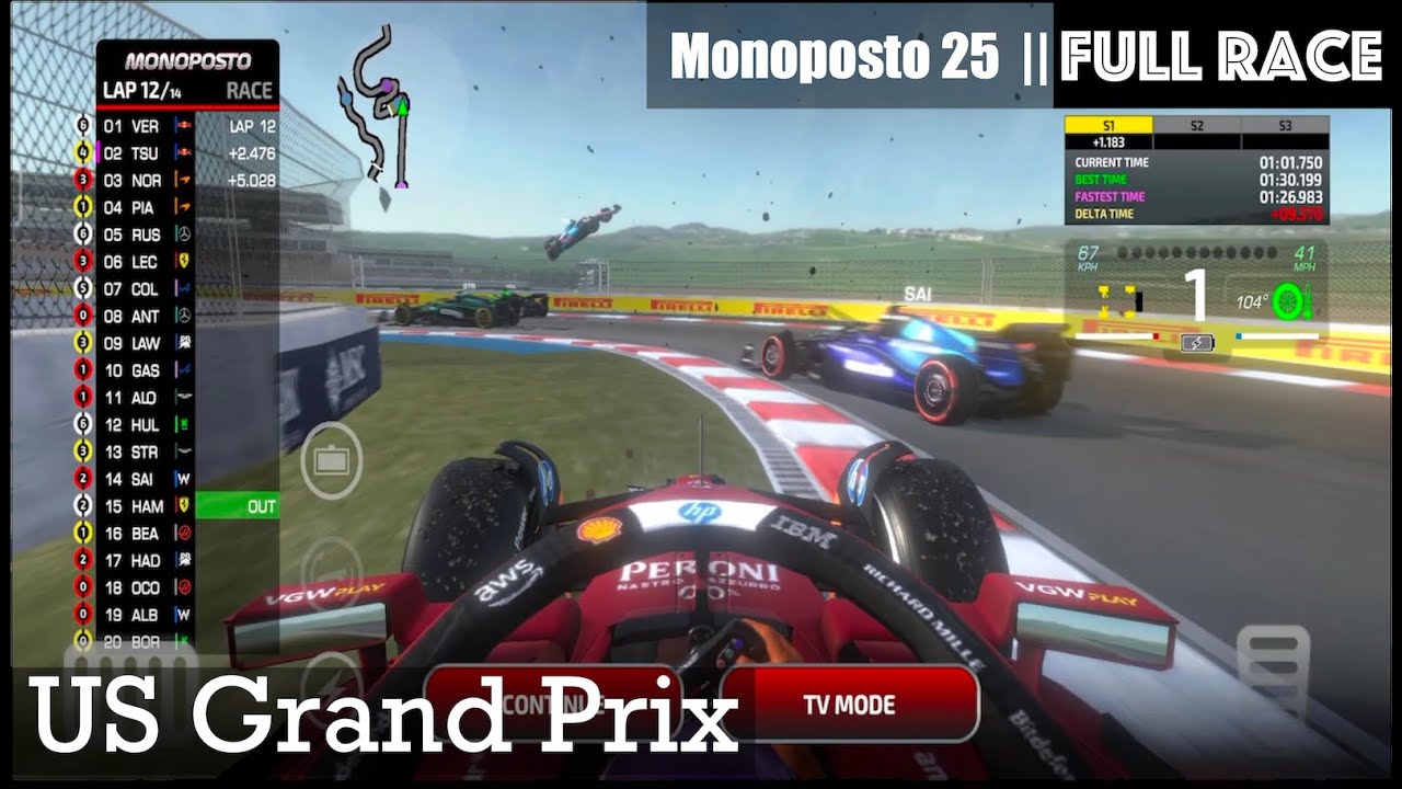 Insane Crash!! | US (Austin) Grand Prix | Monoposto 2025: FULL RACE | Race 19 | 2025 Championship