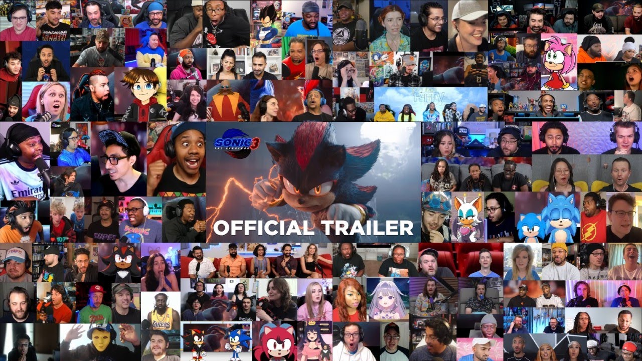 Sonic The Hedgehog 3 Trailer Reaction Mashup (100 Reactors Edition)