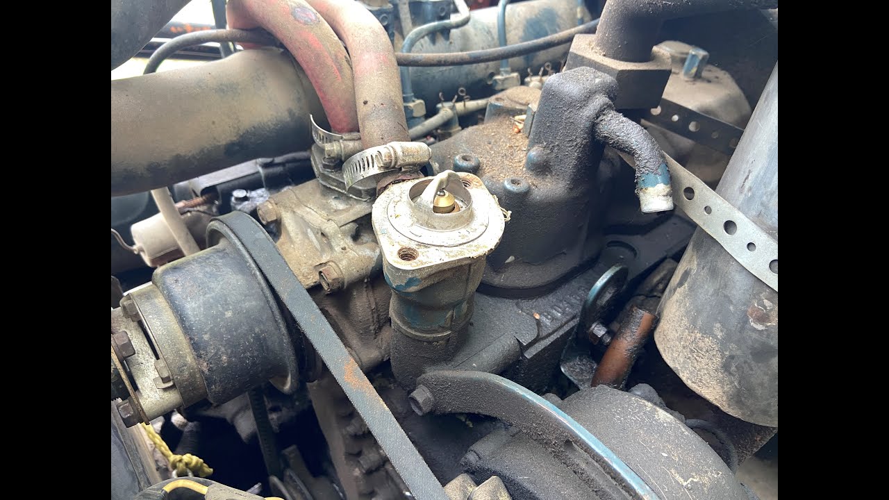 OldGuyDIY $16 20 Minute Replace Tractor Thermostat 1985 Kubota L2550 Running Warm After 4 Hr Tilling