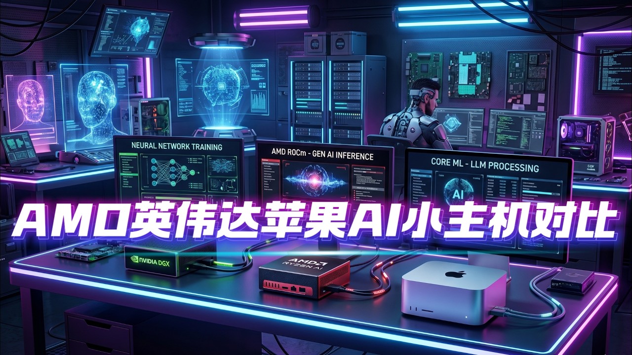 AI小主机对比，AMD AI Max 395，Nvidia DGX Spark， 苹果M5 Max算力如何，跑大模型，ComfyUI音视频，画图如何？比起独立显卡的优劣势？