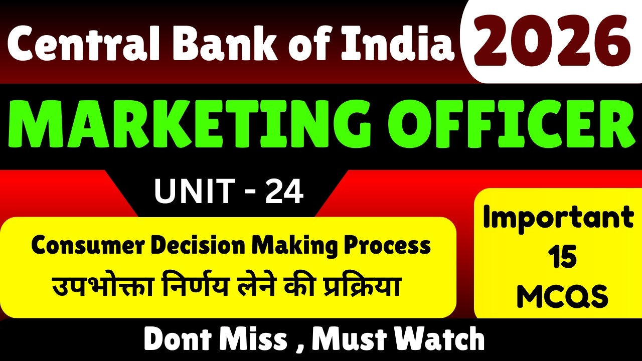 Consumer Decision Making Process MCQS | CBI 2026 Marketing Officer Notes | CBI Marketing Officer PDF