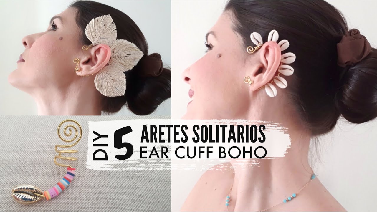DIY Como hacer ARETES SOLITARIOS QUE ARRASAN EN INSTAGRAM ESTE VERANO | Ideas de EAR CUFF BOHO