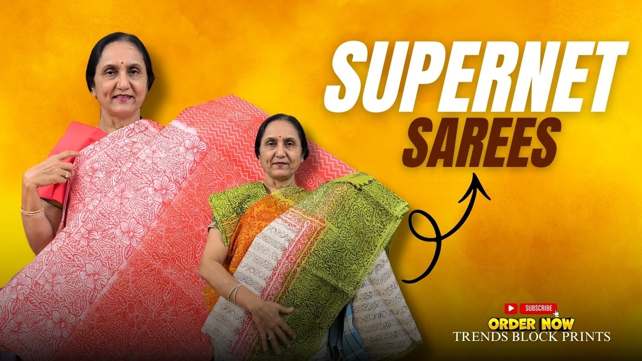 SuperNet Sarees by Anitha Reddy \\ Trends block prints \\