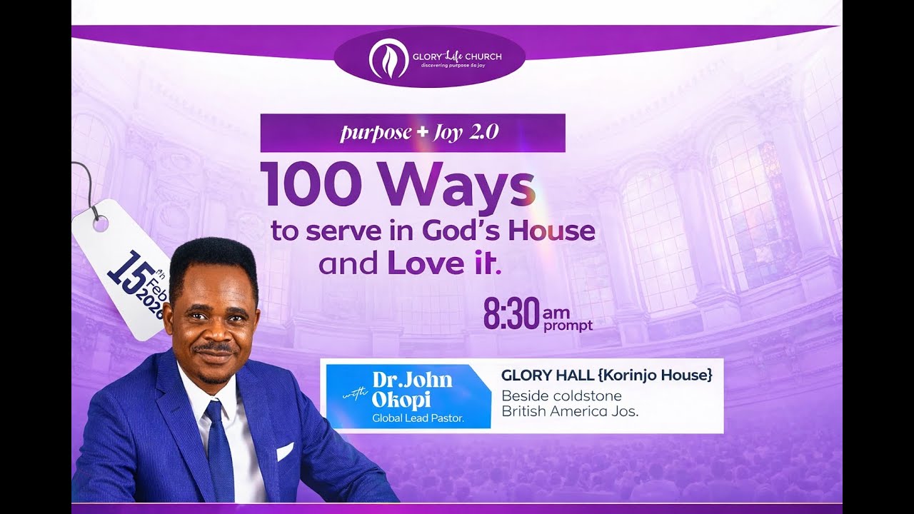 SUNDAY SERVICE - 100 WAYS TO SERVE IN GOD'S HOUSE AND LOVE IT, 15TH FEBRUARY, 2025.