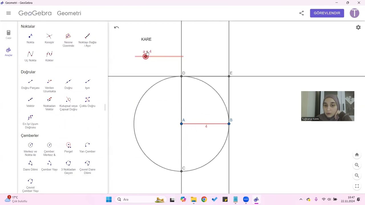 Geogebra - Dikdörtgen ve Kare Çizimi