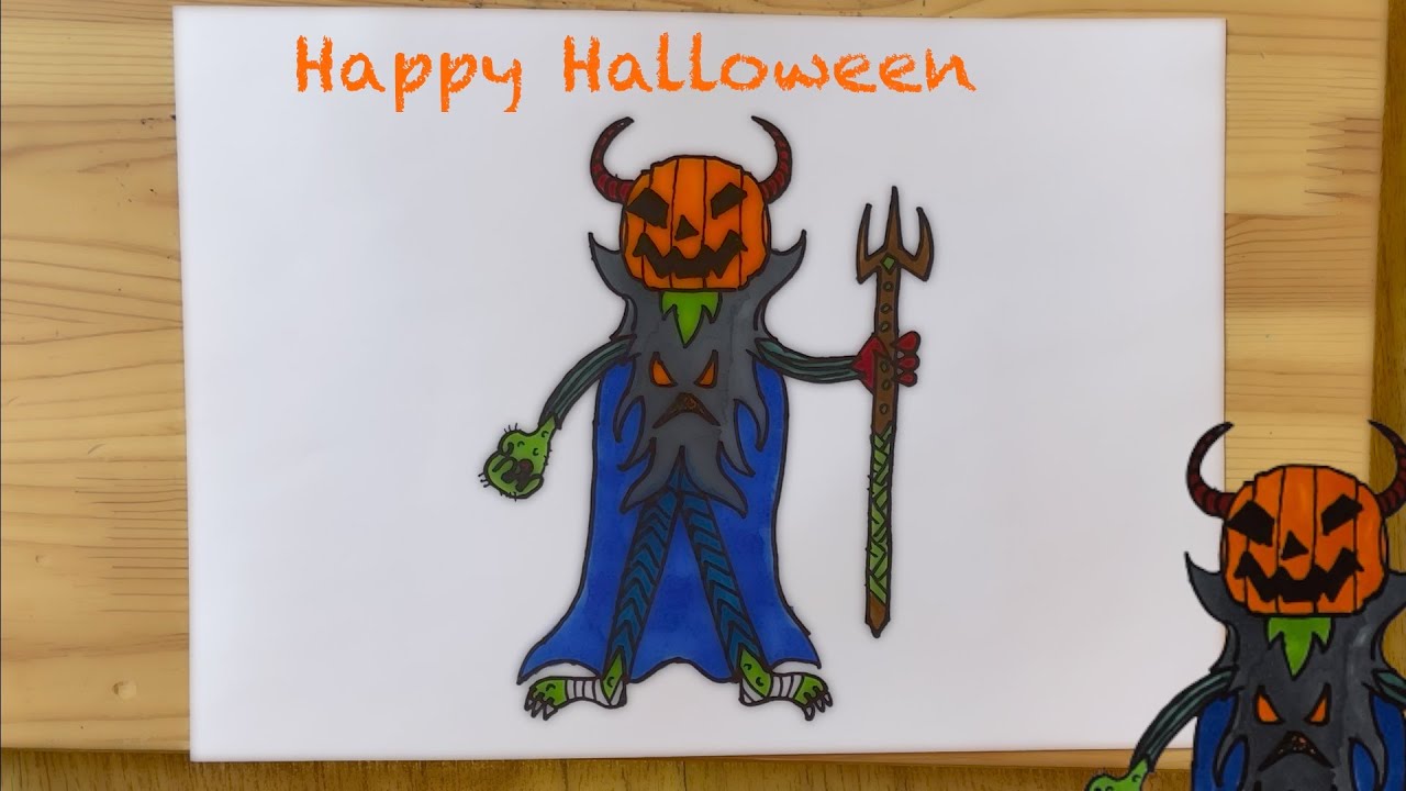 Drawing with Juni #163: How to draw Jack-O-Zombie | Halloween