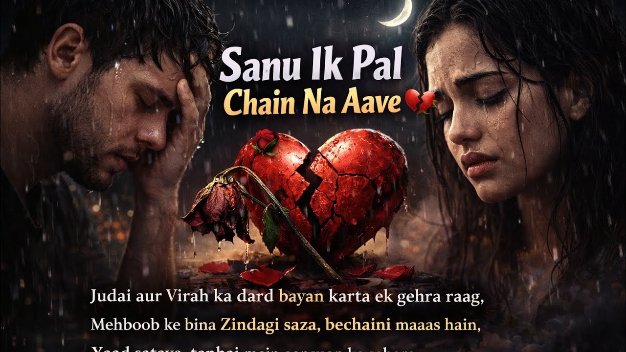 :Sanu Ik Pal Chain Na Aave 💔🥀(Sabse simple aur direct – dard dikhta hai)Tere Bina Jee Na Lage 😢🔥