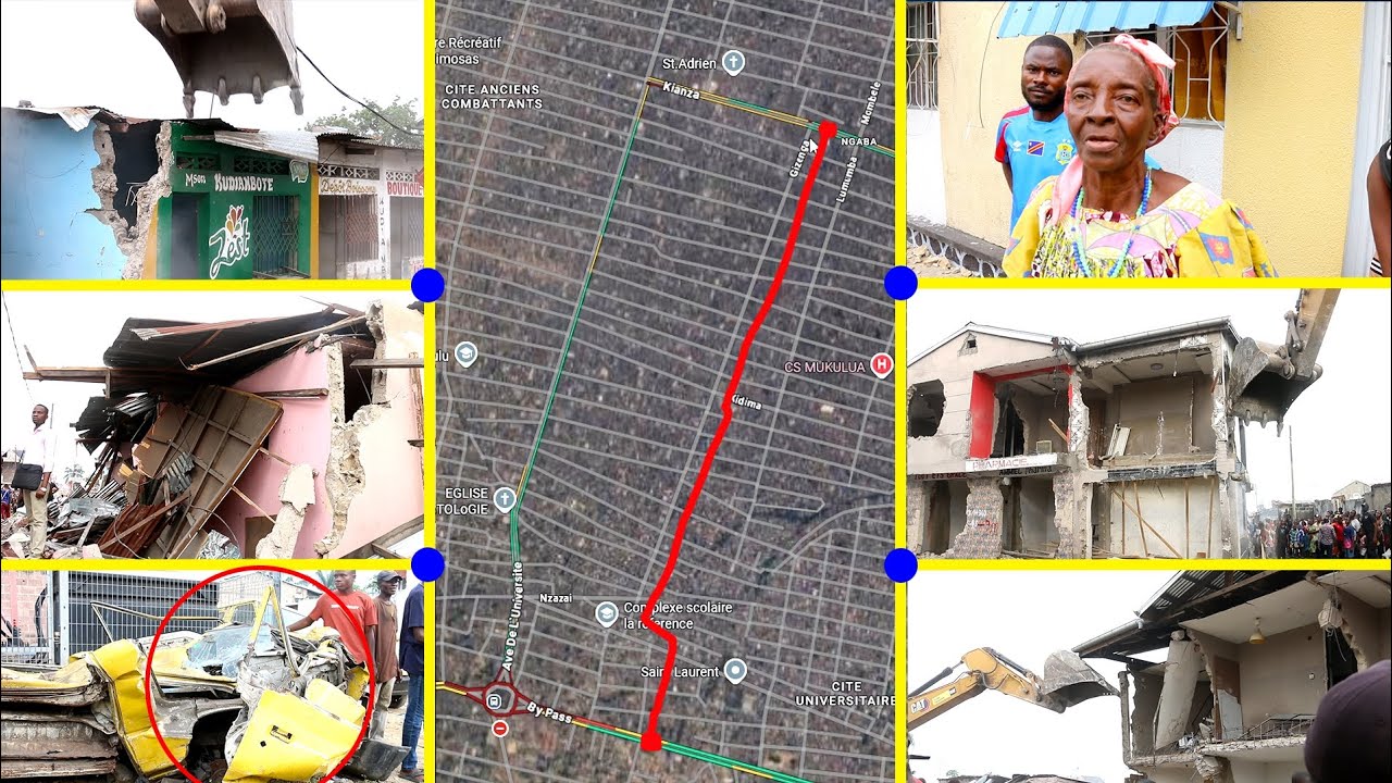🚨 Projet LUMUMBA: Démolition totale des toutes les constructions érigées le long de la route à Ngaba