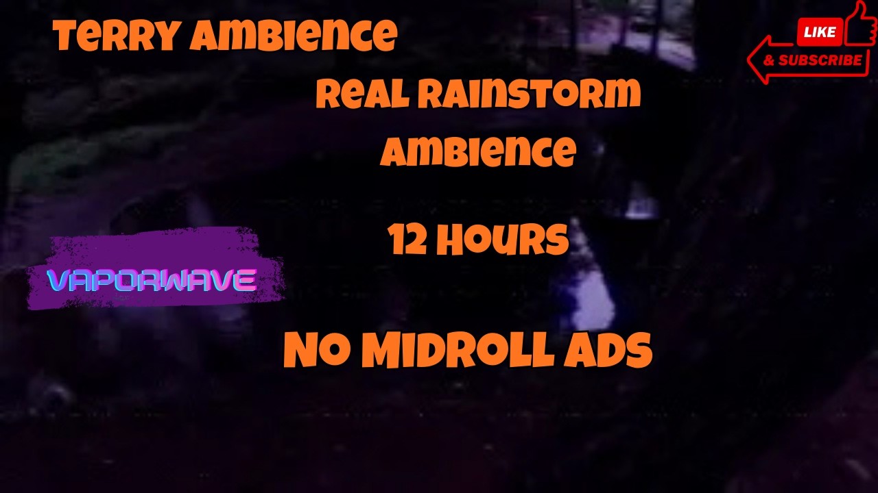 12 Hours Vaporwave Real Rain near covered bridge Ambience