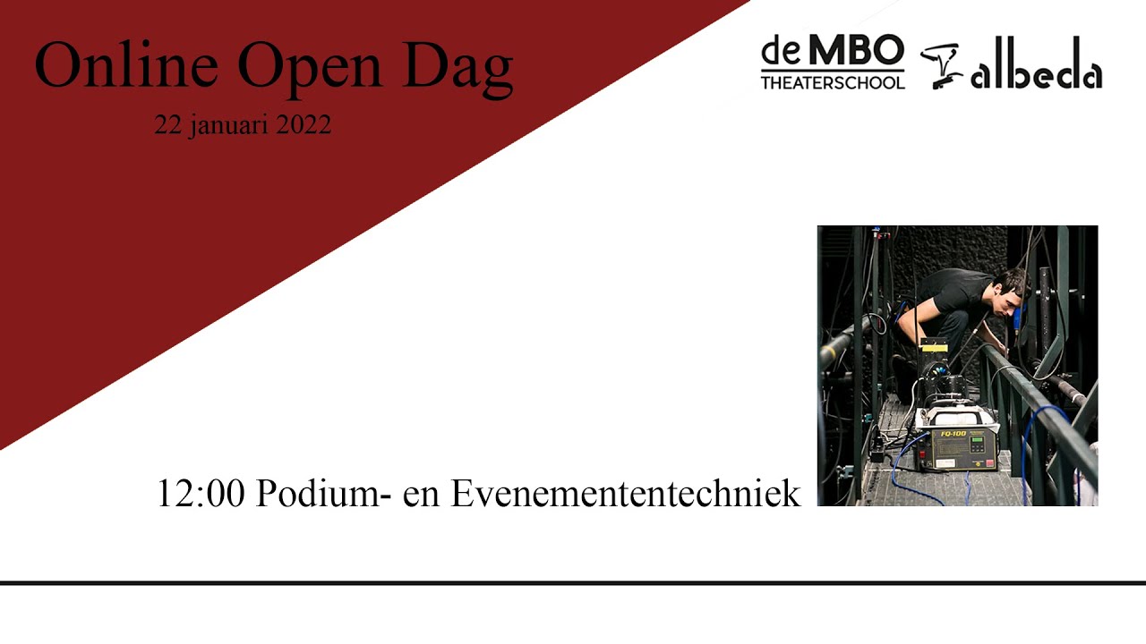 Online Open Dag 12:00 Podium- en Evenemententechniek