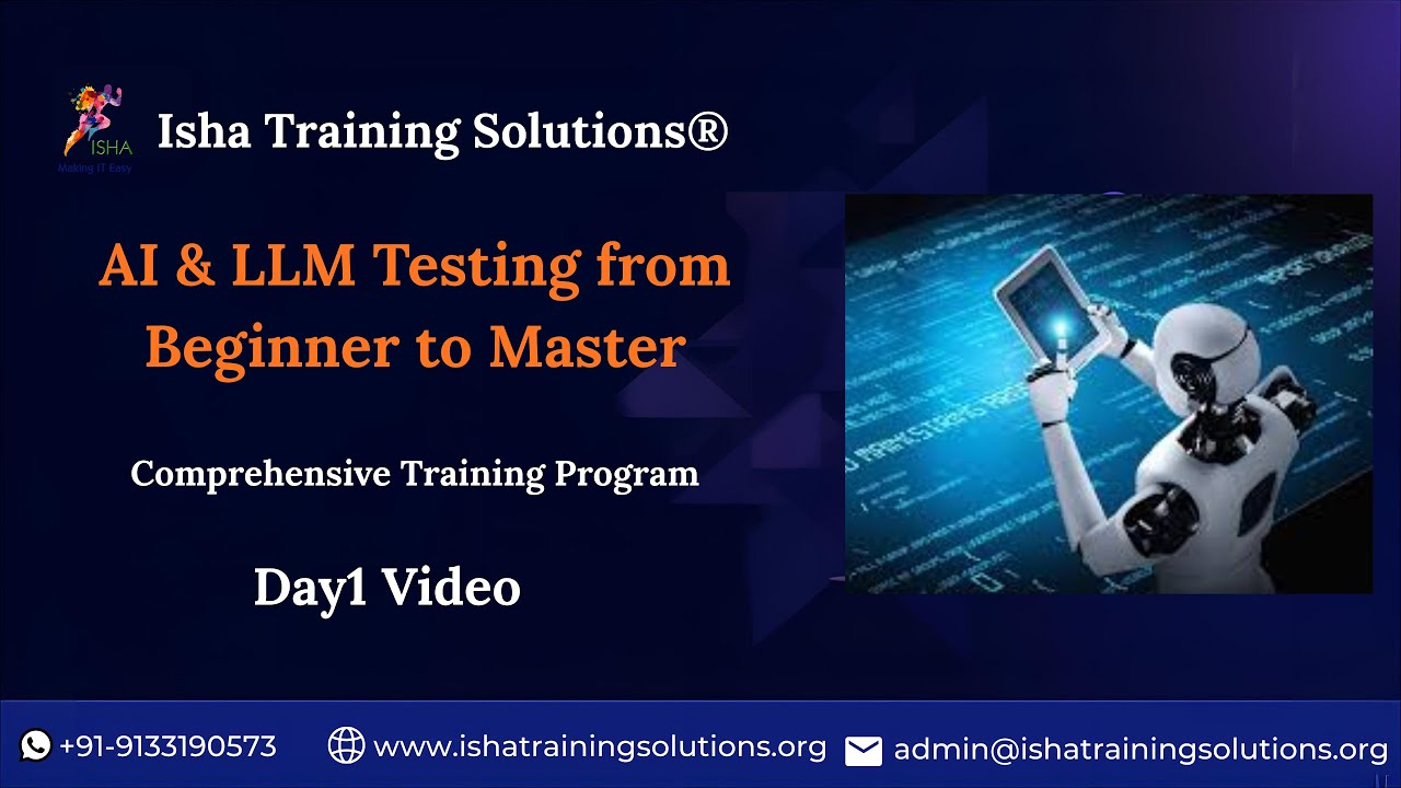 AI & LLM Testing Day1 video on 29th Jan 2026. Contact/WhatsApp us on +91- 9133190573 to enroll.