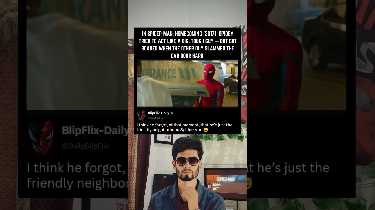 Spider-Man Acts Tough… Until the Car Door Slams 😅🕷️🚗