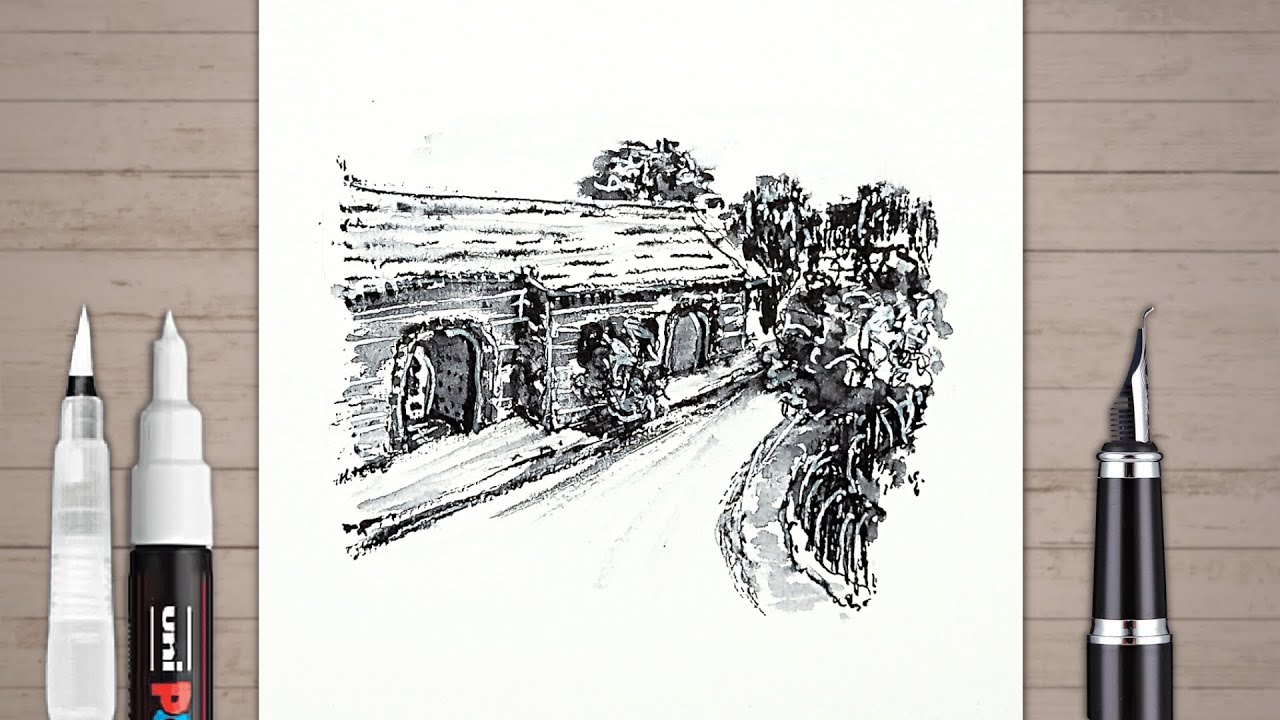 Belgium: Easy and Fast Urban Sketching for beginners | Draw with me! | Fountain pen