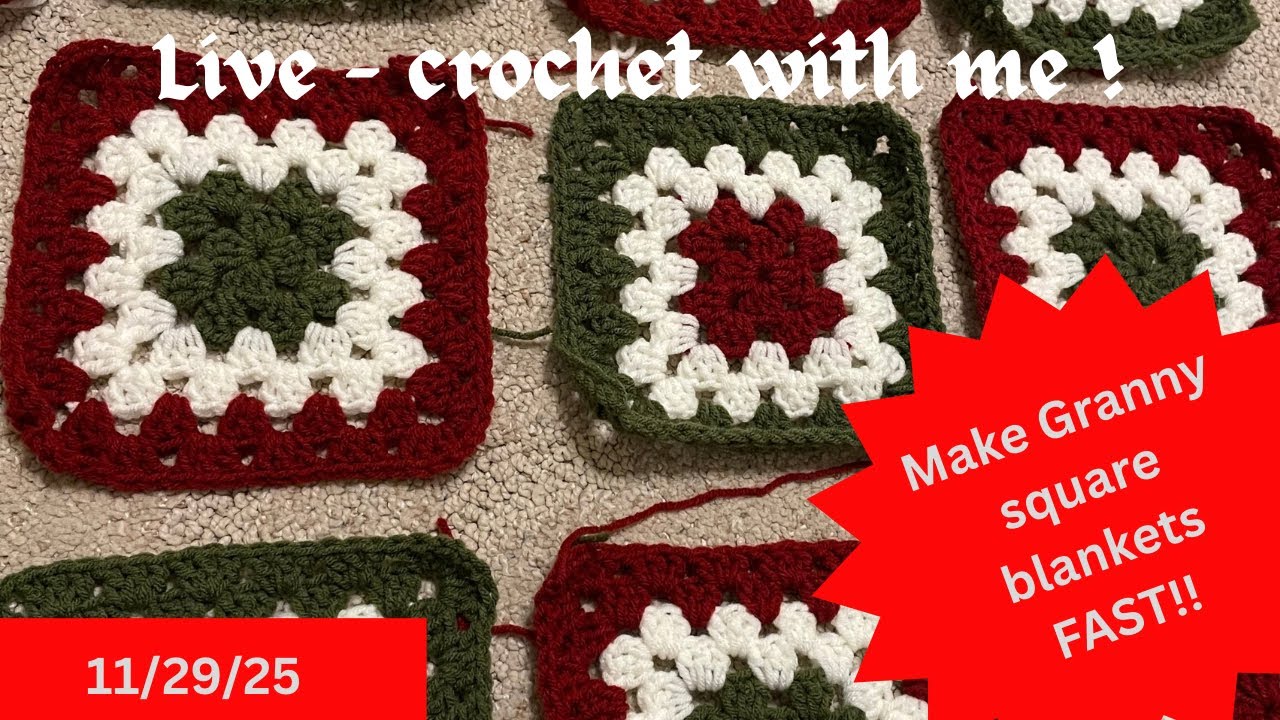 Tips for fast granny square blankets! Hearth and Hook LLC first live! 