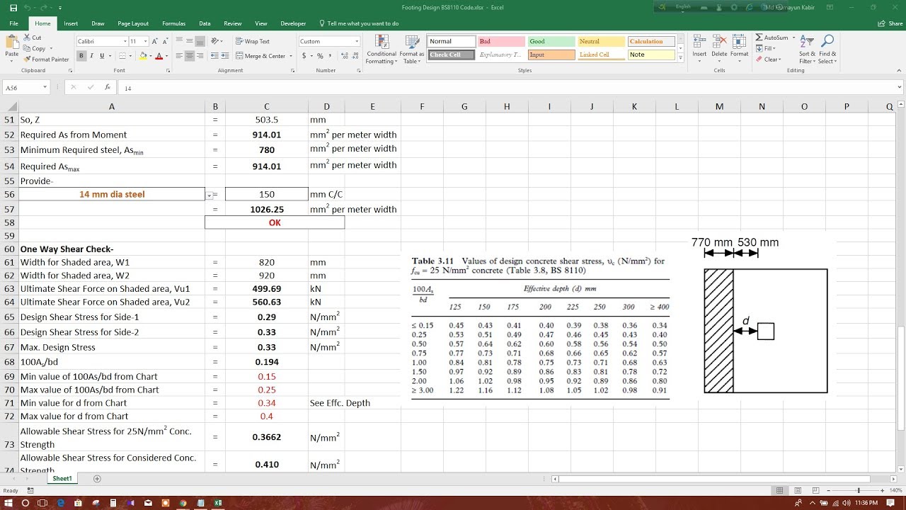 PREPARING EXCEL SHEET FOR FOOTING DESIGN IN DETAILS-PART4