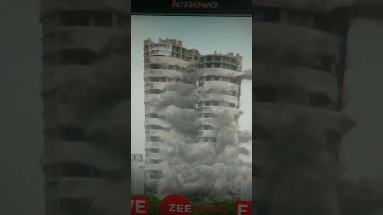 Supertech twin tower demolished live #supertech