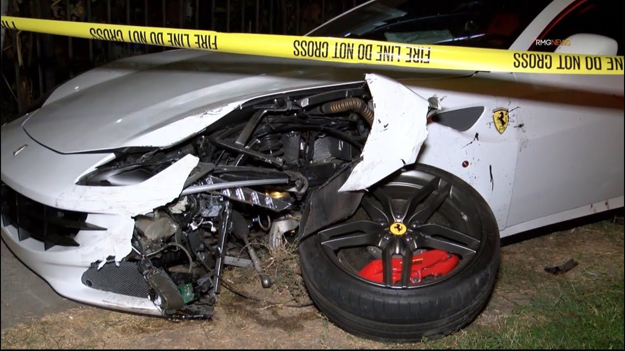 Ferrari Crash - Melrose Avenue DUI driver hits multiple parked cars