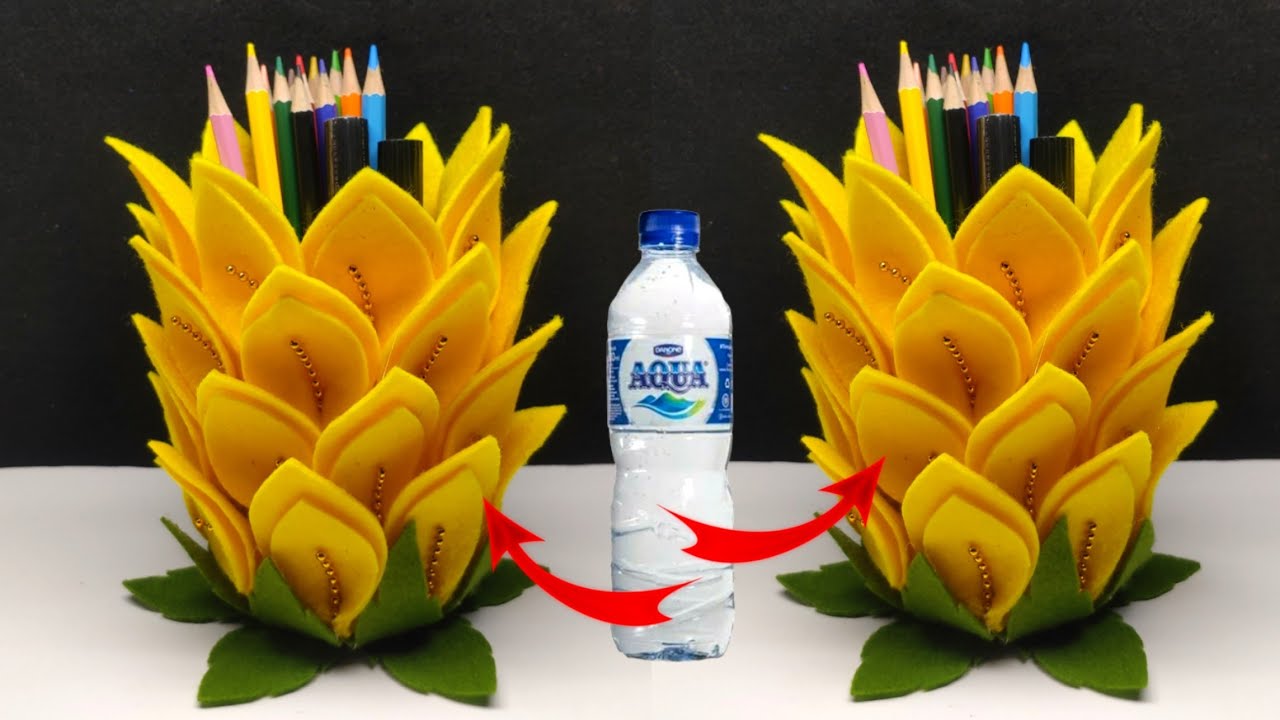 DIY - Tempat Pensil Dari Botol Bekas | Pencil Holder Ideas | Tempat Pensil Model Nanas 🍍