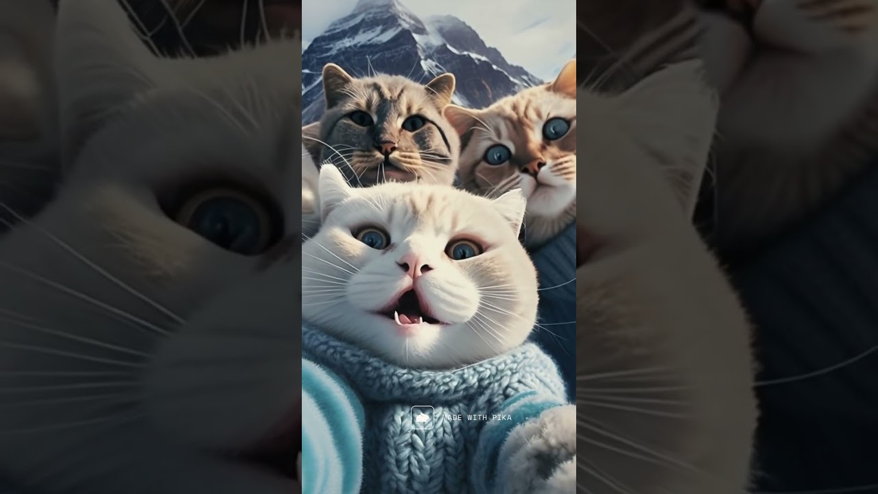 Cats friends are taking selfie #ai #cat #cats #shorts #funny #selfie #friends #viral