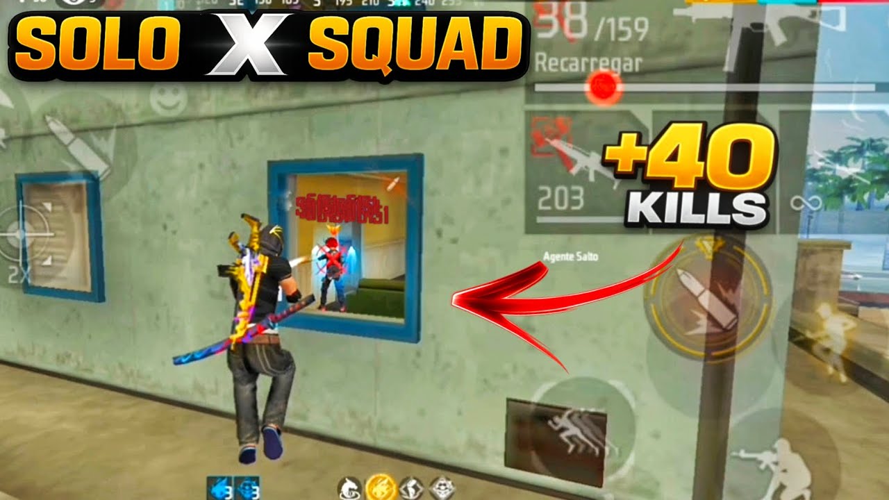 RUSH INSANO +40 KILLS SOLO VS SQUAD | FREE FIRE MOBILE