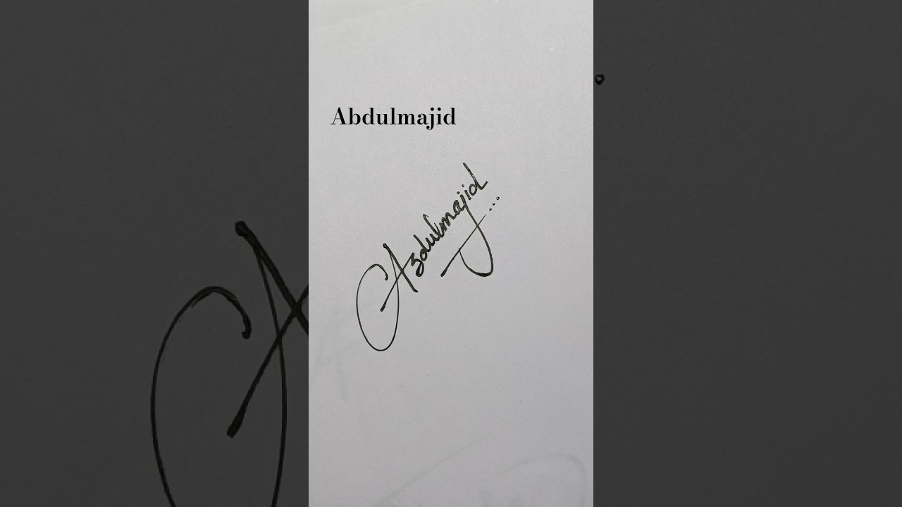 Abdulmajid name style sign #signature #trending #calligraphy #shorts