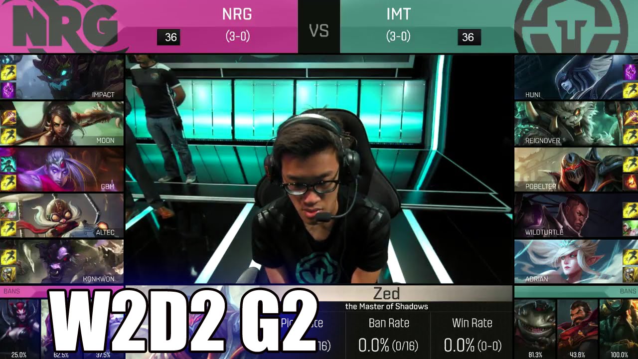NRG eSports vs Immortals | Week 2 Day 2 S6 NA LCS Spring 2016 | NRG vs IMT G1 W2D2