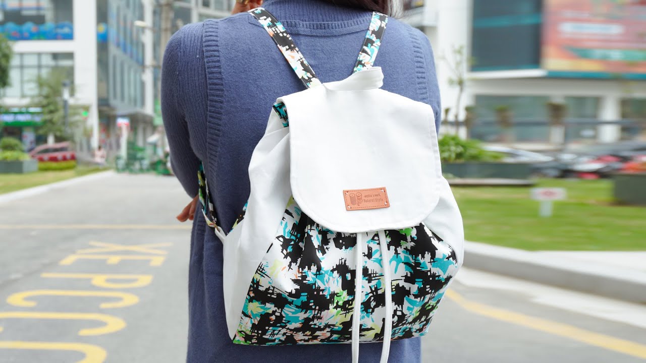 DIY LOVELY BACKPACK TUTORIAL - Zipper Backpack with Pocket From Scratch Cut & Sew | DIY BACKPACK
