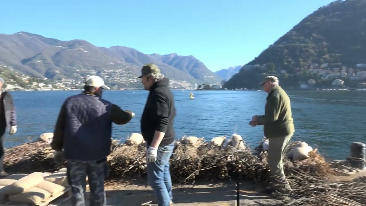 Posa di fascine e gabbioni nel primo bacino del Lago Como