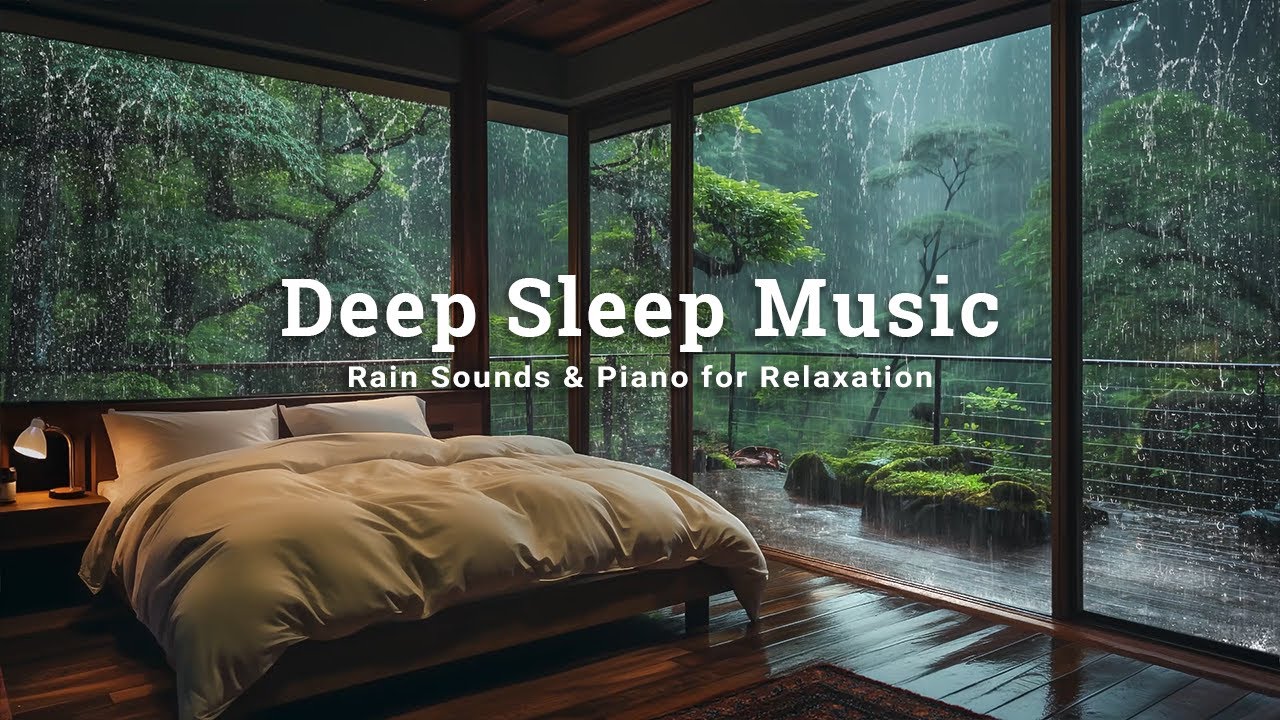 Deep Sleep Music for Relaxation and Stress Relief - Healing Piano + Rain Sounds for Sleep, Insomnia