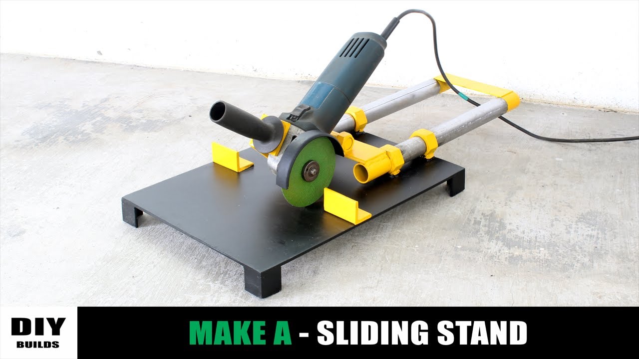 Make A Sliding Angle Grinder Stand | Angle Grinder Miter Saw | Diamleon Diy Builds