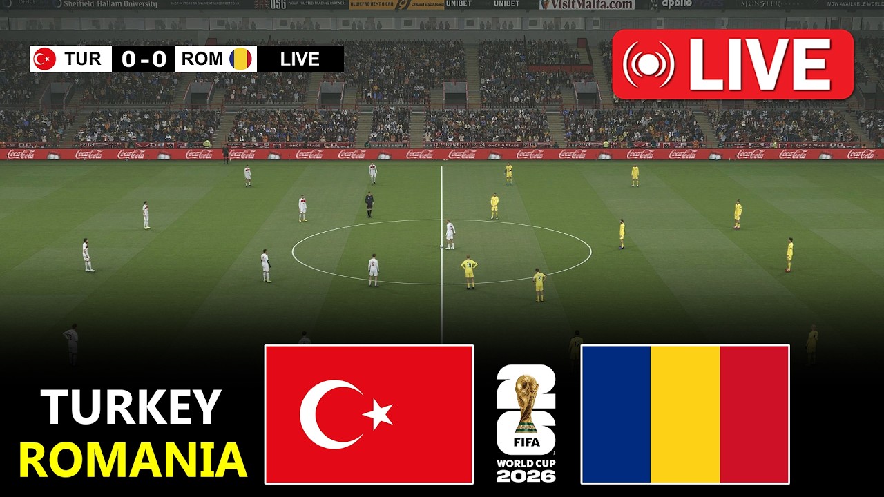 Turcia vs Rom&acirc;nia | Calificări la Campionatul Mondial European 2026 | PES 21 Simulation