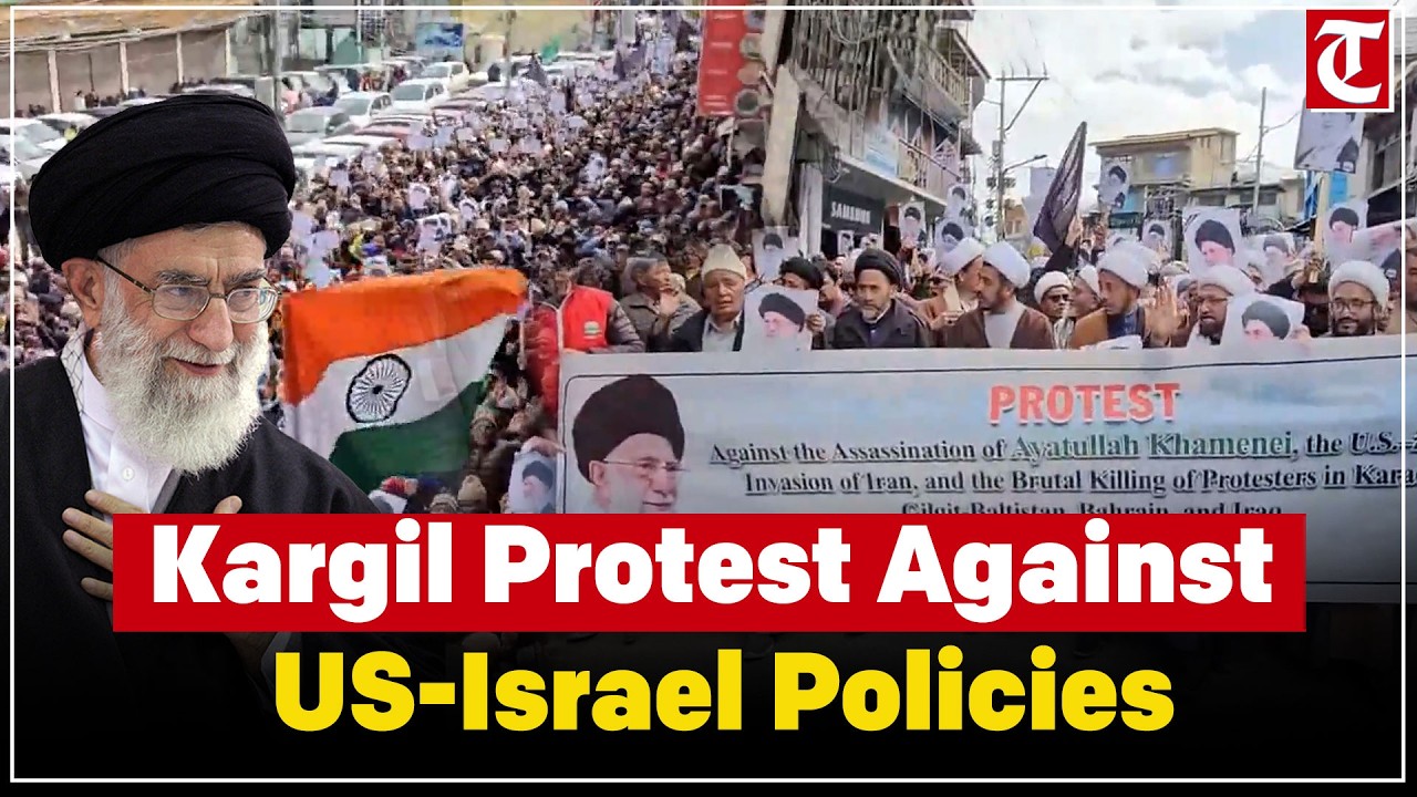 Massive protest in Kargil against US-Israel policies and killings of protesters worldwide
