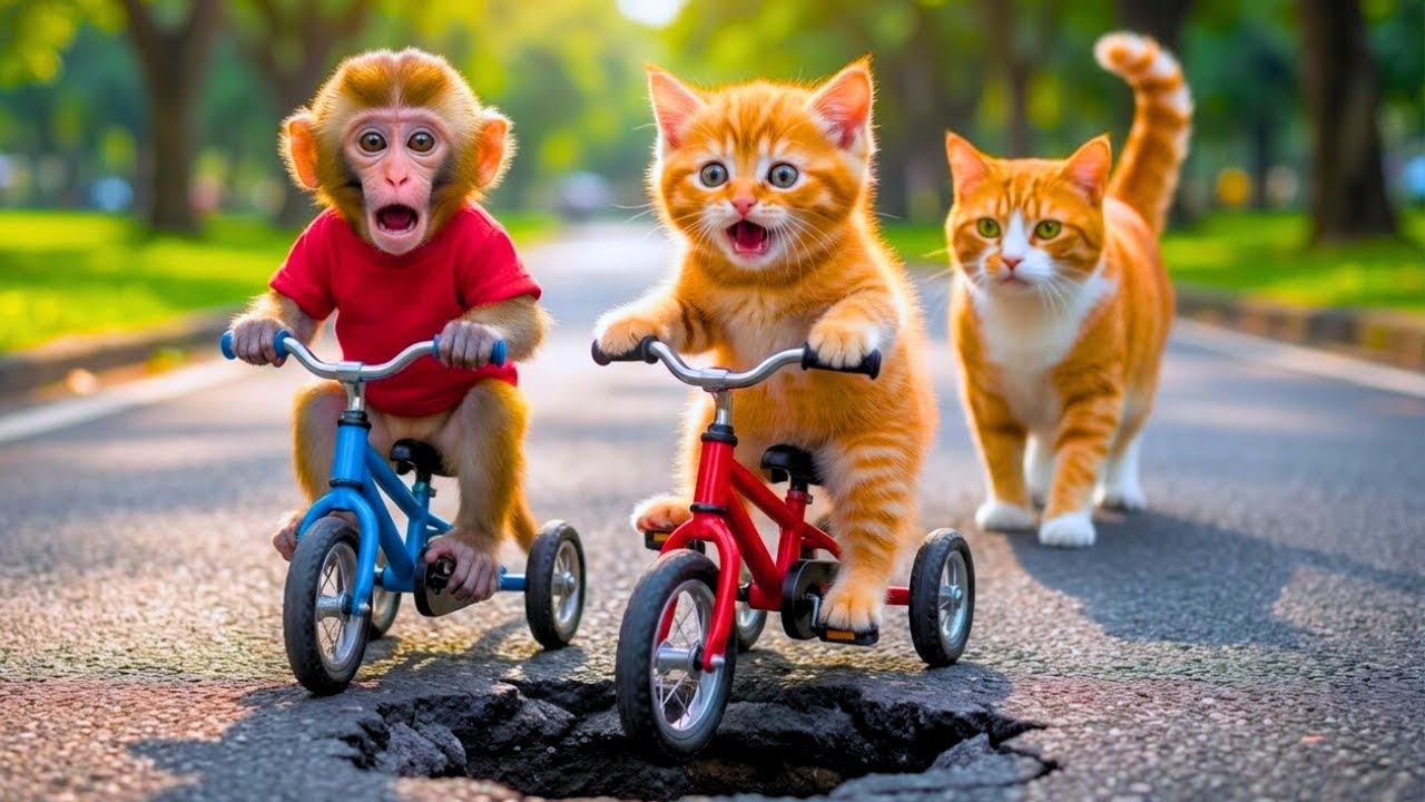 Mama Cat Trims Fur on the Farm and Makes Tiger Hat For Kittens At Home🐾🎩🐯