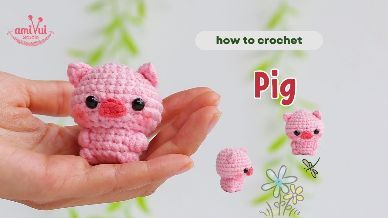 #077 | Pig Amigurumi | How To Crochet Animals Amigurumi | @1-minami