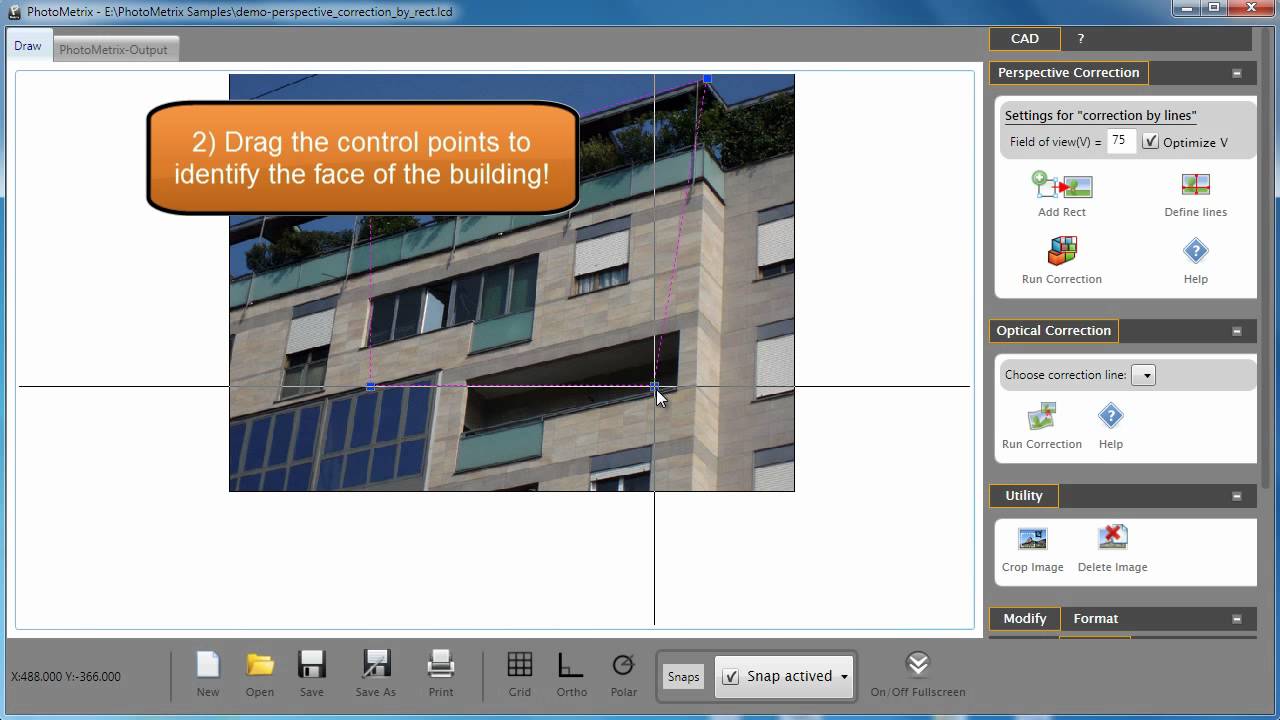 Analist [PhotoMetrix] - Perspective correction using a 