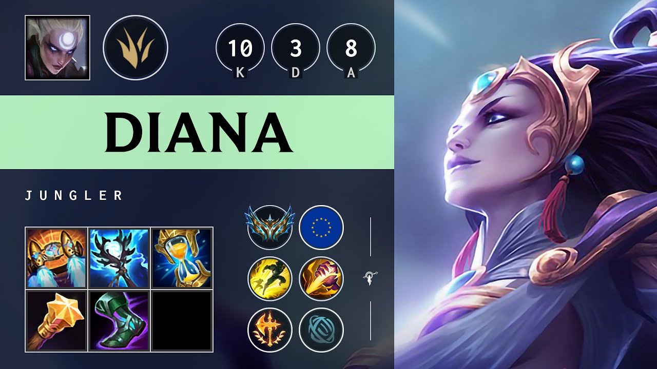 Diana Jungle vs Lee Sin: Rampage - EUW Challenger Patch 14.18