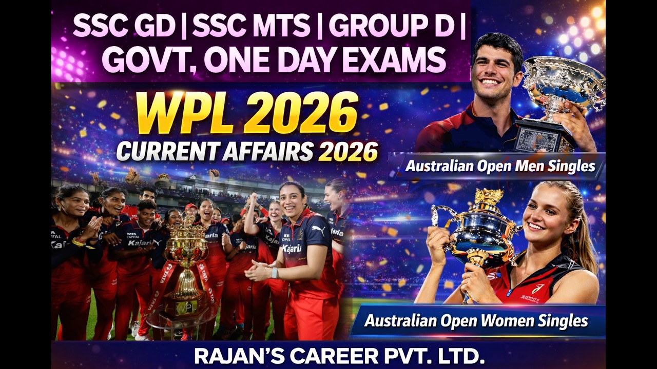 WPL 2026 Winners 🏆 | Australian Open 2026 Winners | SSC GD/MTS/Group D Current Affairs | Don't Miss