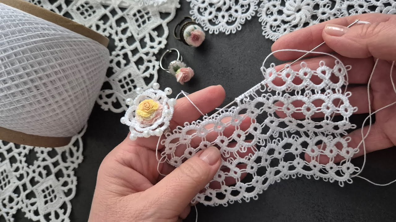 Tatting Cuff Creation. From Thread to Stitch. Crafting Heirloom Lace Cuff for Gifting