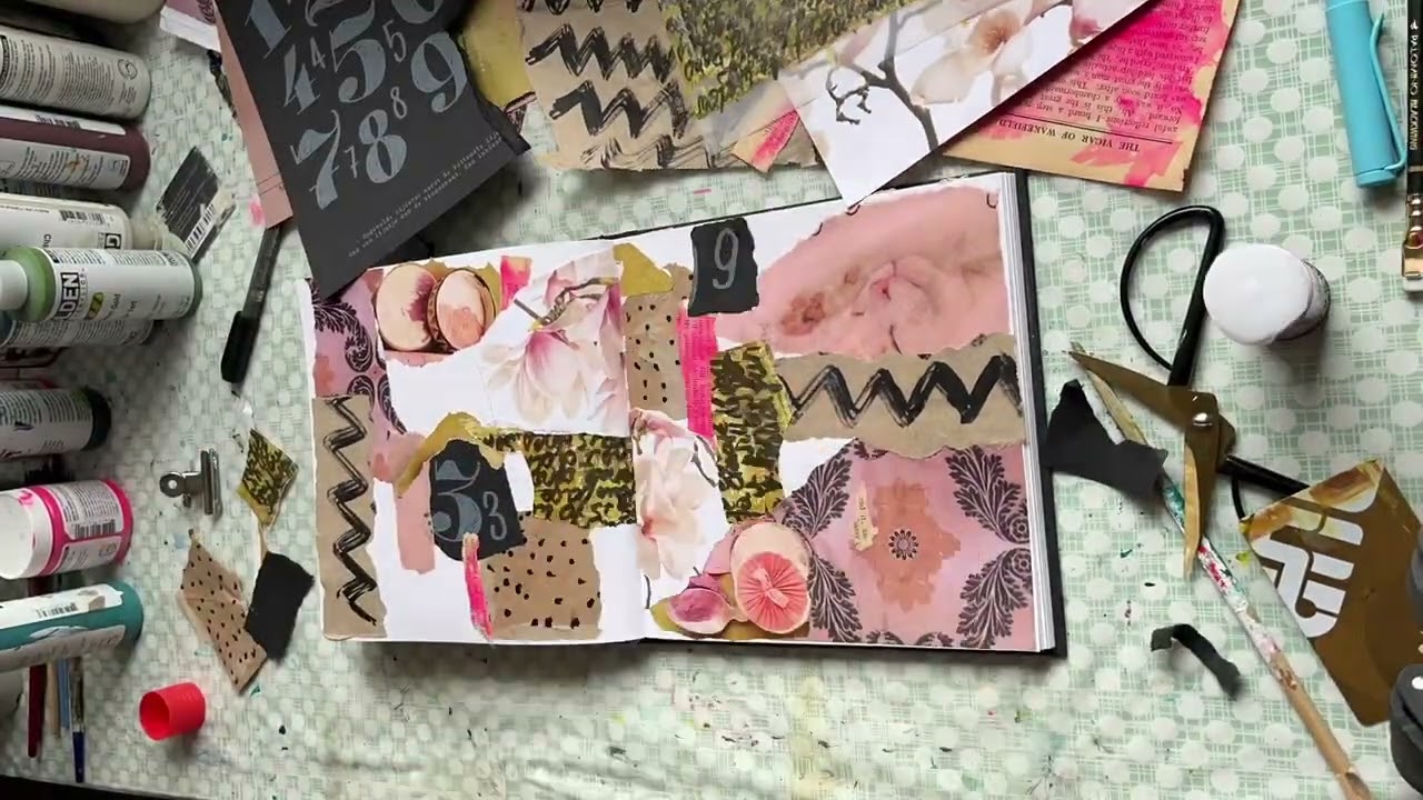 Pastel Collage Layers | Mixed Media Art Journal Timelapse