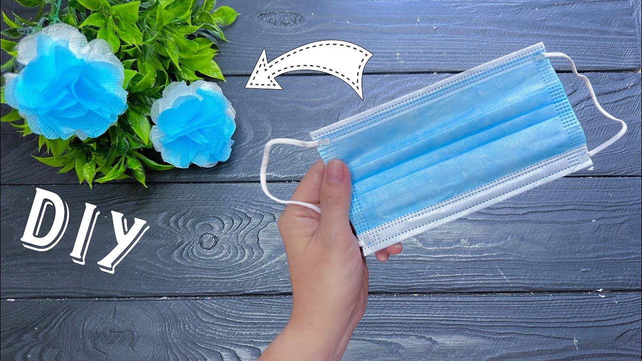 Easy Rose Flowers using Face Mask Flower Making RECYCLING Ideas