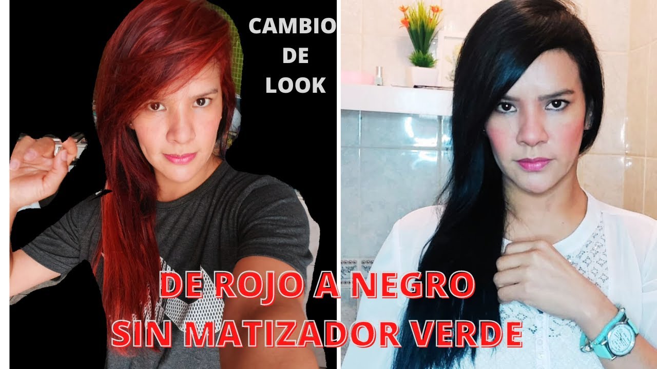 CAMBIO DE LOOK DE CABELLO ROJO A NEGRO -[SIN DECOLARANTES Y MATIZANTES]/ MI EXPERIENCIA.