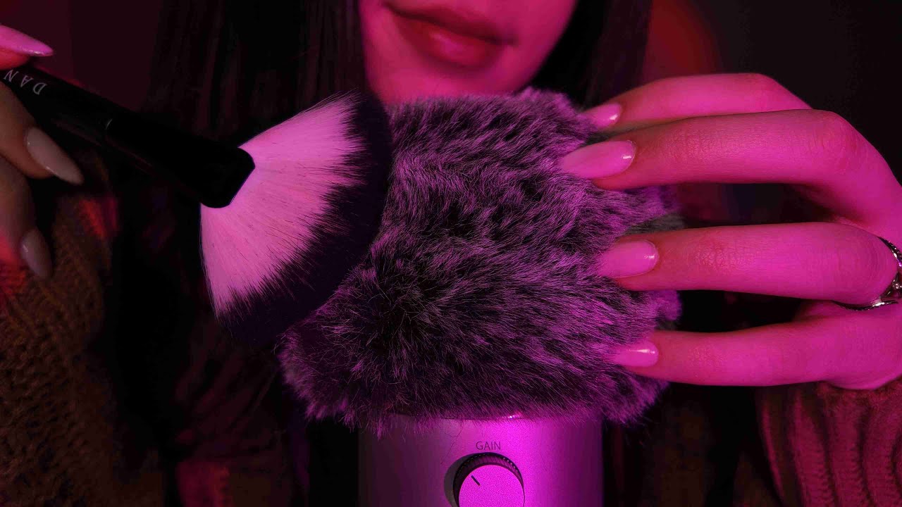 ASMR Personal Attention (Face Brushing + Fluffy Mic ) No Talking | Up Close