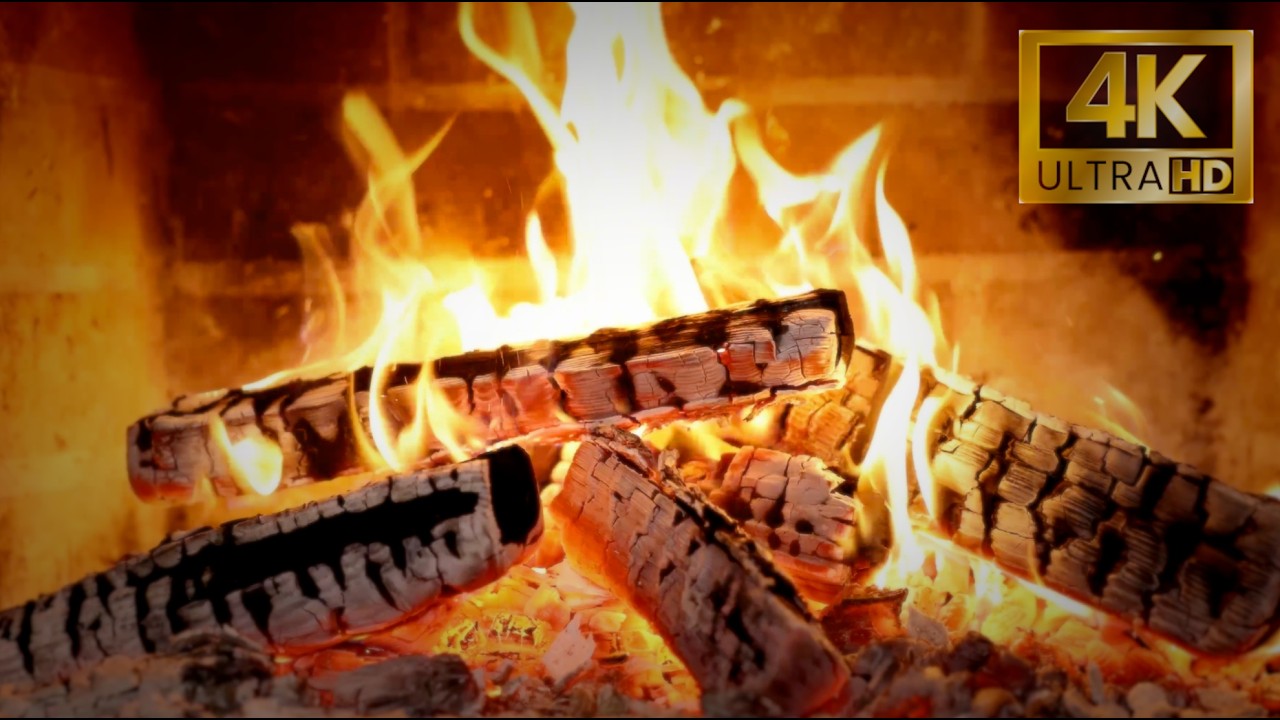 4K Cozy Fireplace 🔥 Real Crackling Fire Sounds for Deep Sleep & Relaxation |10 Hours|