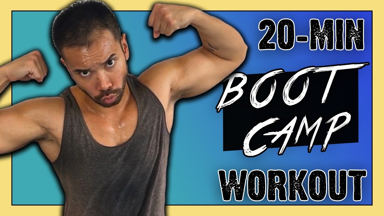 20-Min Bodyweight Bootcamp + Abs Workout :: Max Calorie Burn, No Equipment Workout, Bodyweight HIIT