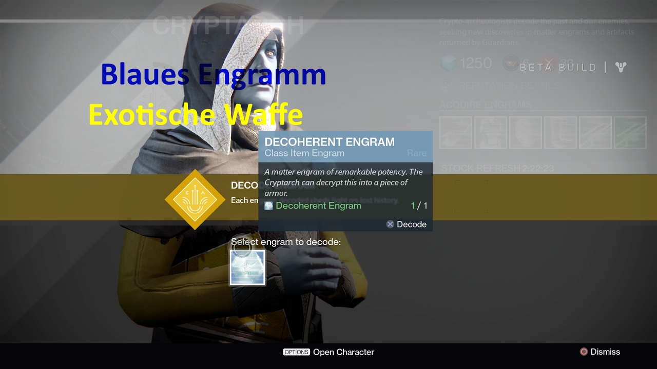Exo Waffe aus blauen Engramm